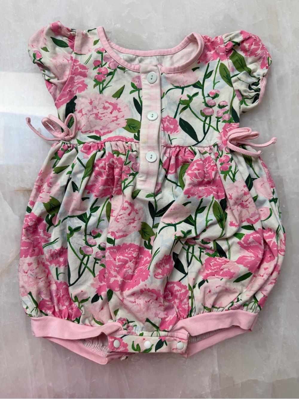 Sweet Honey Pink Floral Baby Romper